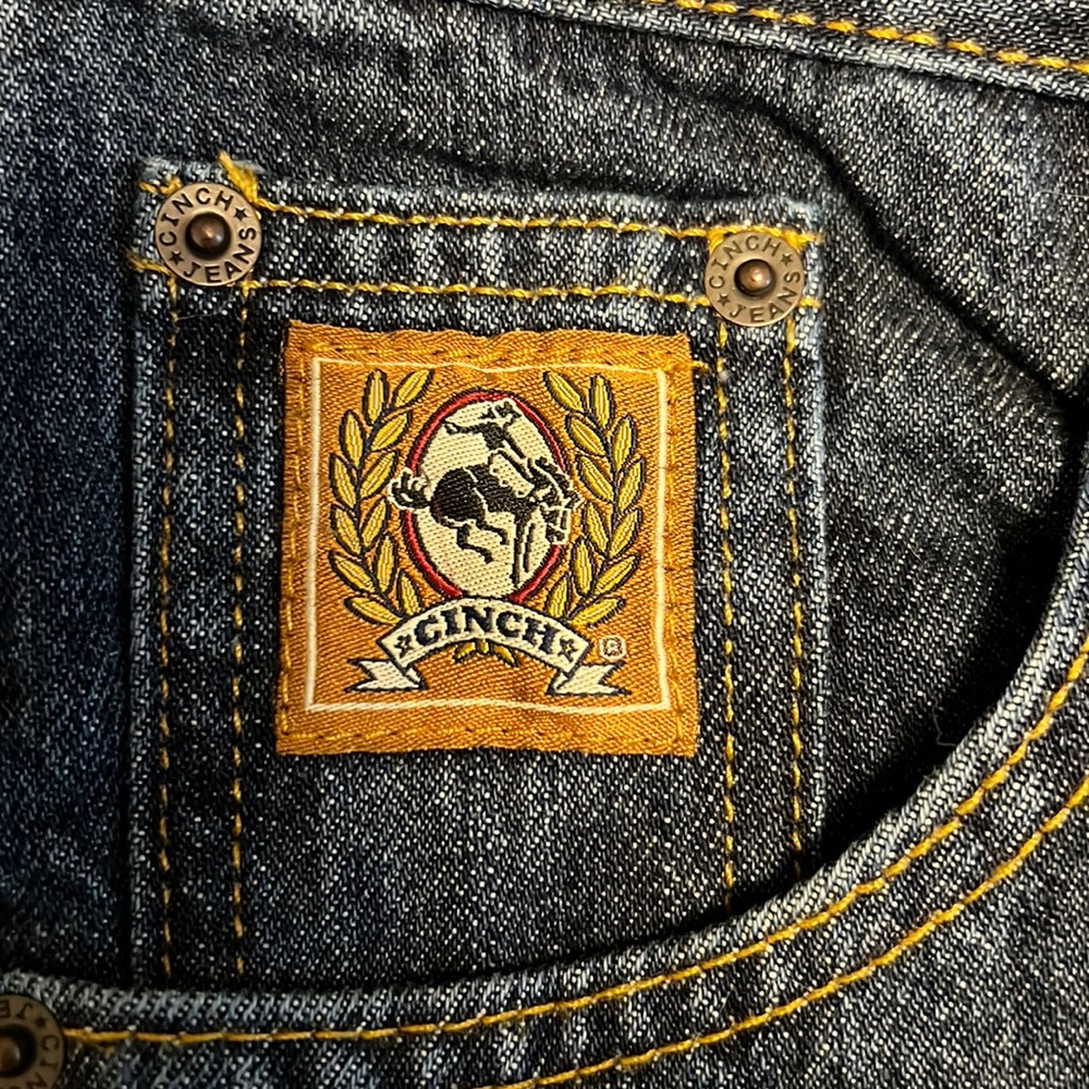 Cinch Mens Western Jeans, Bronze Label, Dark Wash